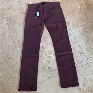 Paige Federal slim straight pants terracotta clay